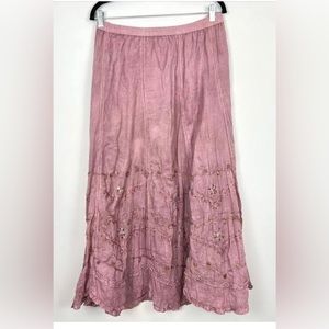 Soft Surroundings pink beaded skirt. This skirt fit me and I wear a medium.